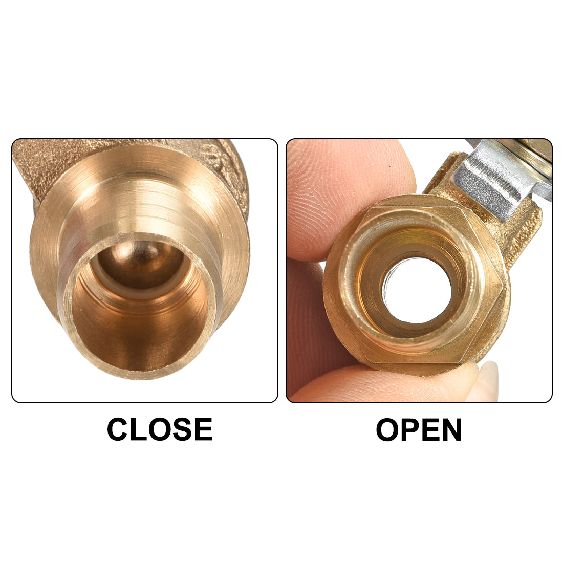 Uxcell Uxcell Brass Air Ball Valve Shut Off Switch 8mm Hose Barb to 8mm Hose Barb