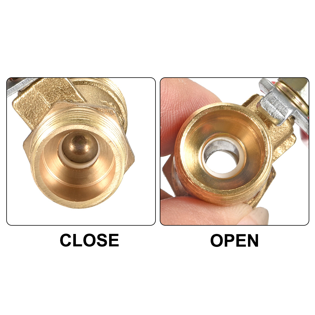 Uxcell Uxcell Brass Air Ball Valve Shut Off Switch G1/2 Male to Male Pipe Coupler