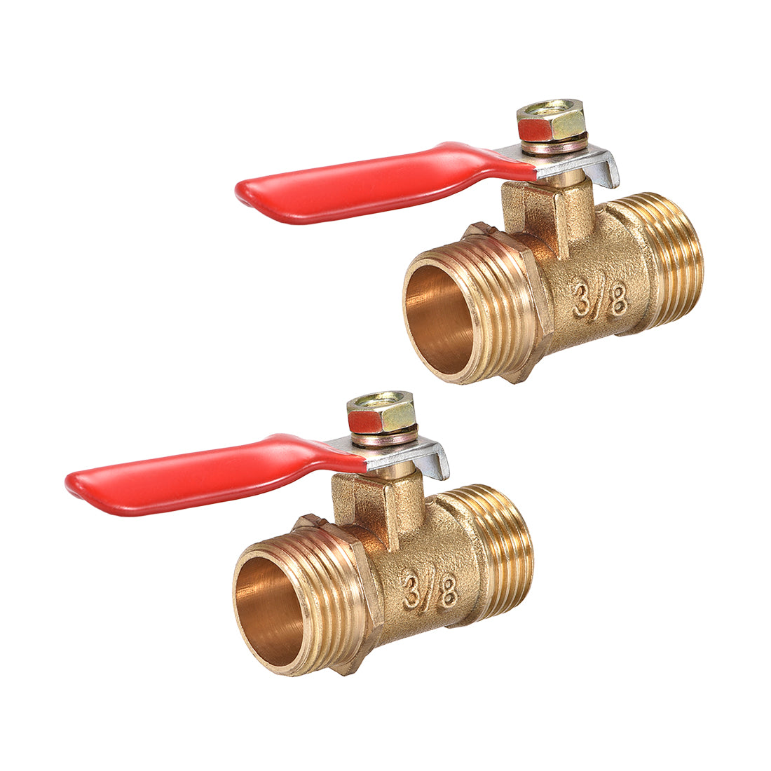 Uxcell Uxcell Brass Air Ball Valve Shut Off Switch G1/2 Male to Male Pipe Coupler 2Pcs