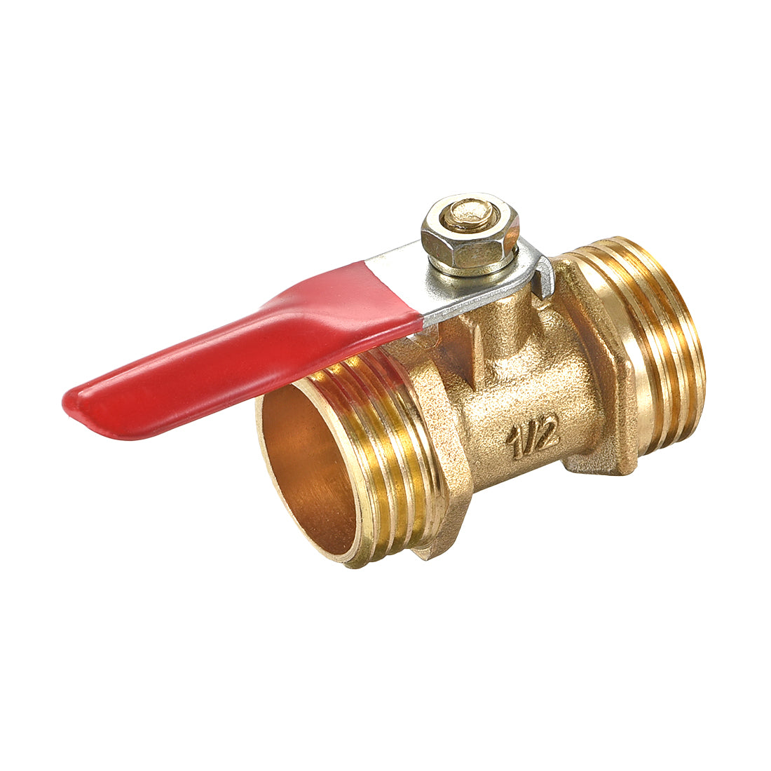 Uxcell Uxcell Brass Air Ball Valve Shut Off Switch G1/2 Male to Male Pipe Coupler