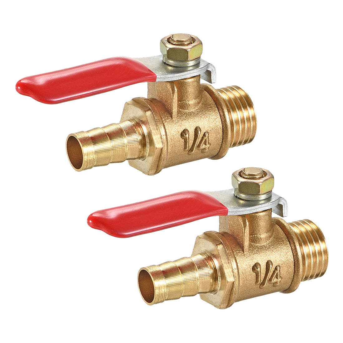 Uxcell Uxcell Brass Air Ball Valve Shut Off Switch G1/2 Male to 5/16" Hose Barb 2Pcs