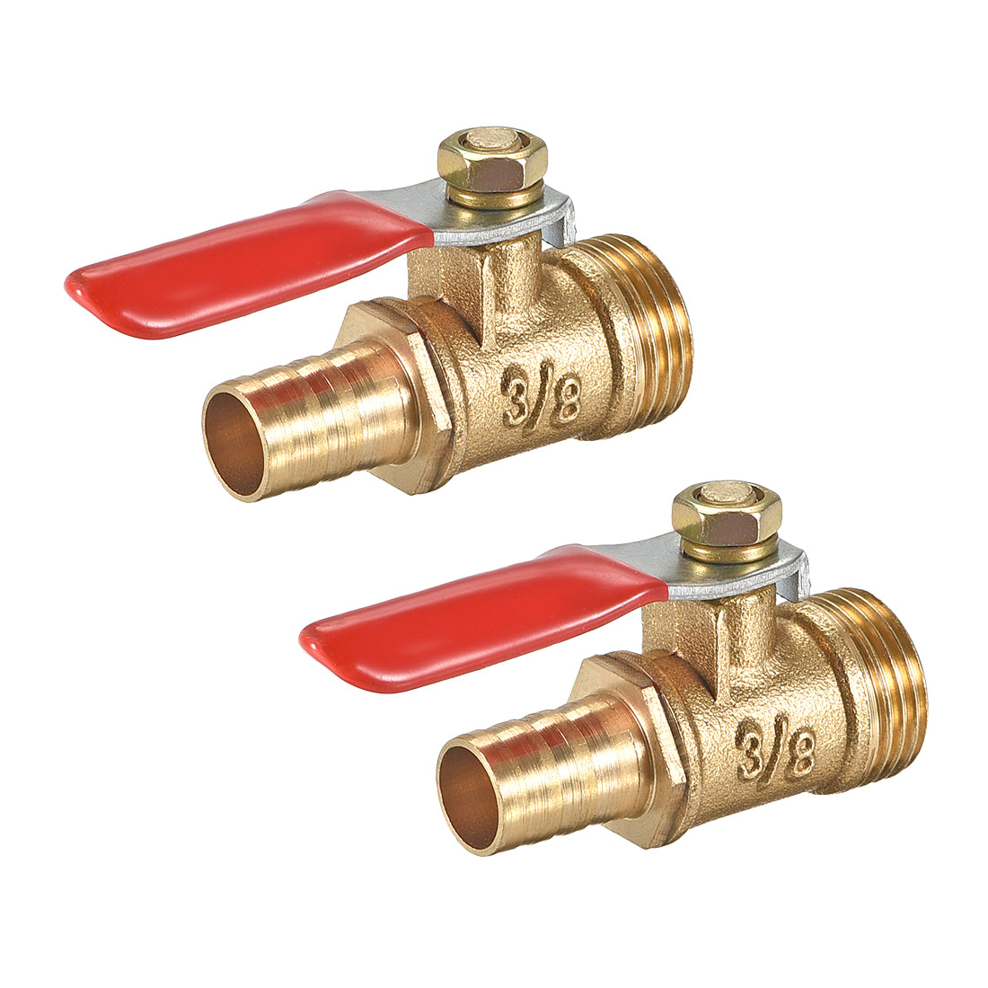 Uxcell Uxcell Brass Air Ball Valve Shut Off Switch G1/2 Male to 5/16" Hose Barb 2Pcs