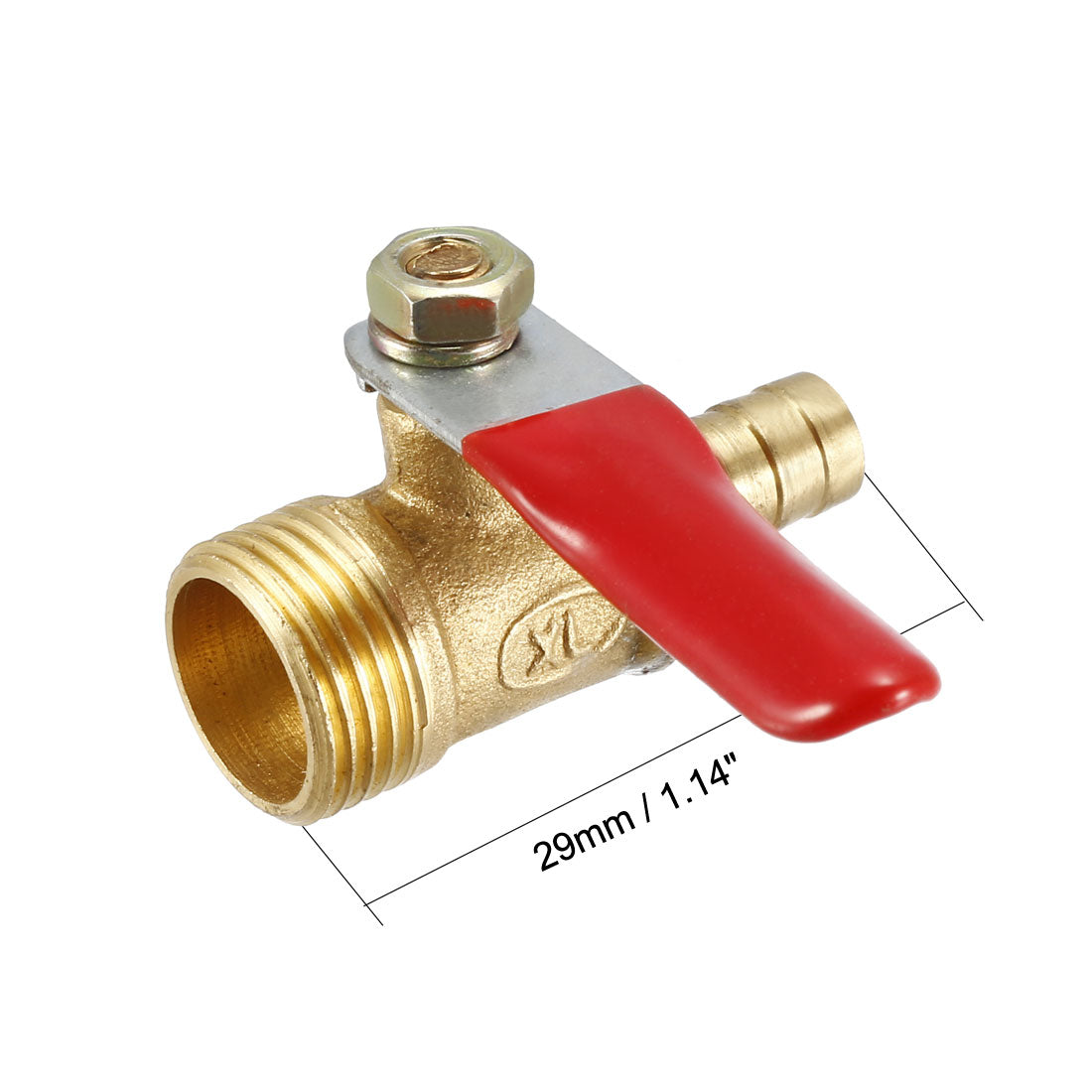 Uxcell Uxcell Brass Air Ball Valve Shut Off Switch G1/2 Male to 5/16" Hose Barb 2Pcs