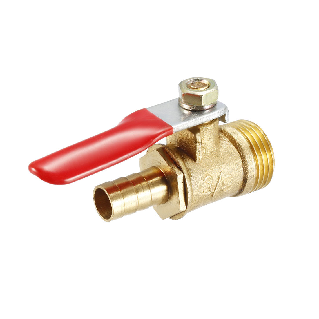 Uxcell Uxcell Brass Air Ball Valve Shut Off Switch G1/2 Male to 5/16" Hose Barb 2Pcs