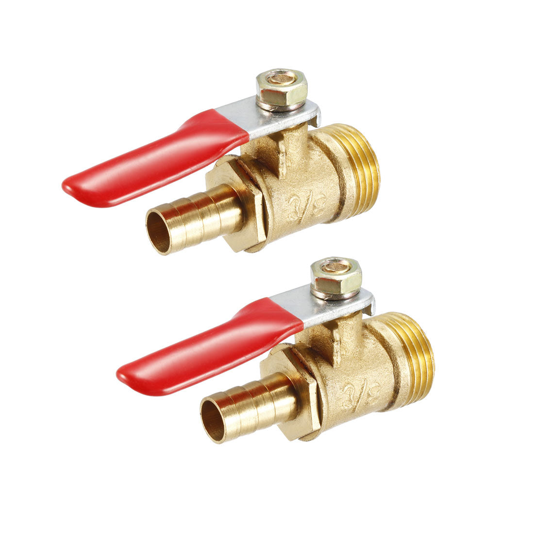 Uxcell Uxcell Brass Air Ball Valve Shut Off Switch G1/2 Male to 5/16" Hose Barb 2Pcs