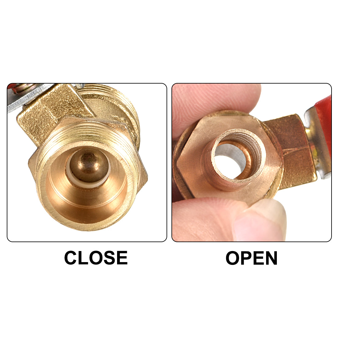 Uxcell Uxcell Brass Air Ball Valve Shut Off Switch G1/2 Male to 5/16" Hose Barb 2Pcs