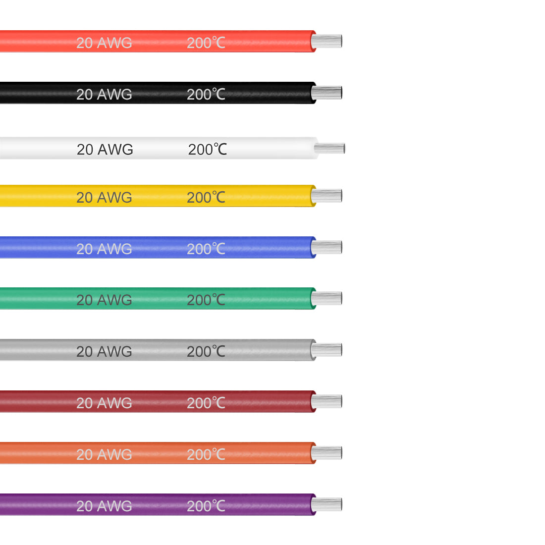 uxcell Uxcell Silikonkabel 20 AWG Elektrodrähte Litze Kupferdraht 3 ft 10 Farben