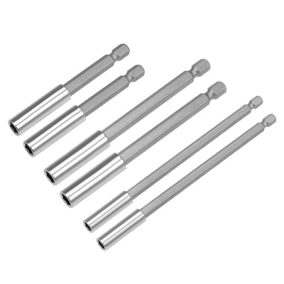 Harfington Uxcell 2 Sets 1/4 Inch Hex Shank by Magnetic Bit Holder Extension, Quick Release Screwdriver Drill Bit Power Tool (60/100/150mm)