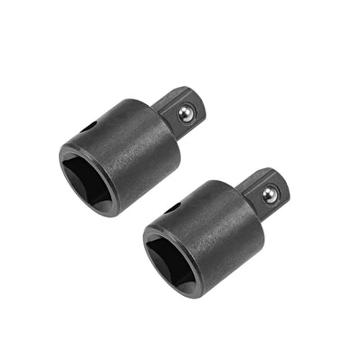 uxcell Uxcell 2 Pcs 1/2" Drive (F) x 3/8" (M) Socket Reducer, Female to Male, Cr-V (Black)