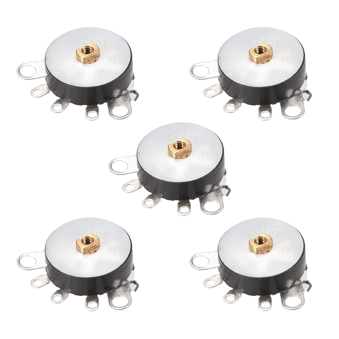 uxcell Uxcell Wheel Potentiometer With Switch B50K Ohm Variable Resistors Single Turn Rotary Carbon Film Taper RV12MM 5pcs