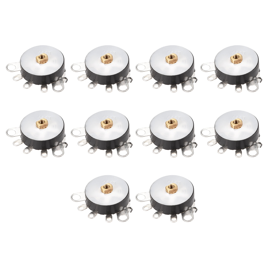 uxcell Uxcell Wheel  Potentiometer With Switch B50K Ohm Variable Resistors Single Turn Rotary Carbon Film Taper RV12MM 10pcs