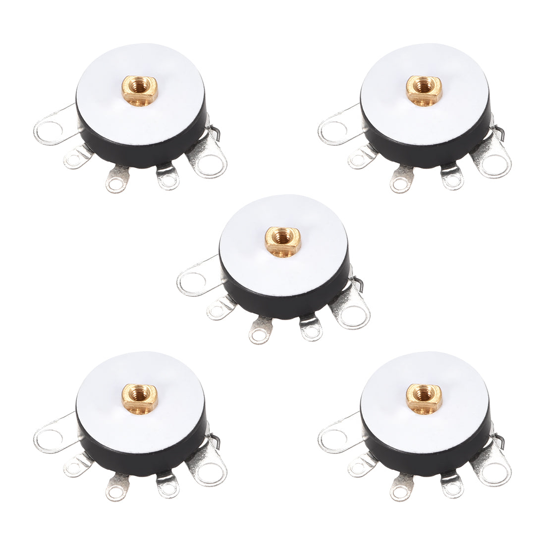 uxcell Uxcell Wheel Potentiometer With Switch 10K Ohm Variable Resistors Single Turn Rotary Carbon Film Taper RV12MM 5pcs