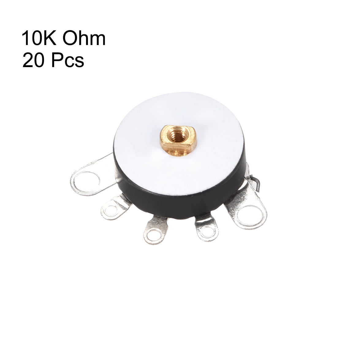 uxcell Uxcell 20 Stück Rad für Duplex Potentiometer mit Schalter 10K Ohm variabler Widerstand Single Turn