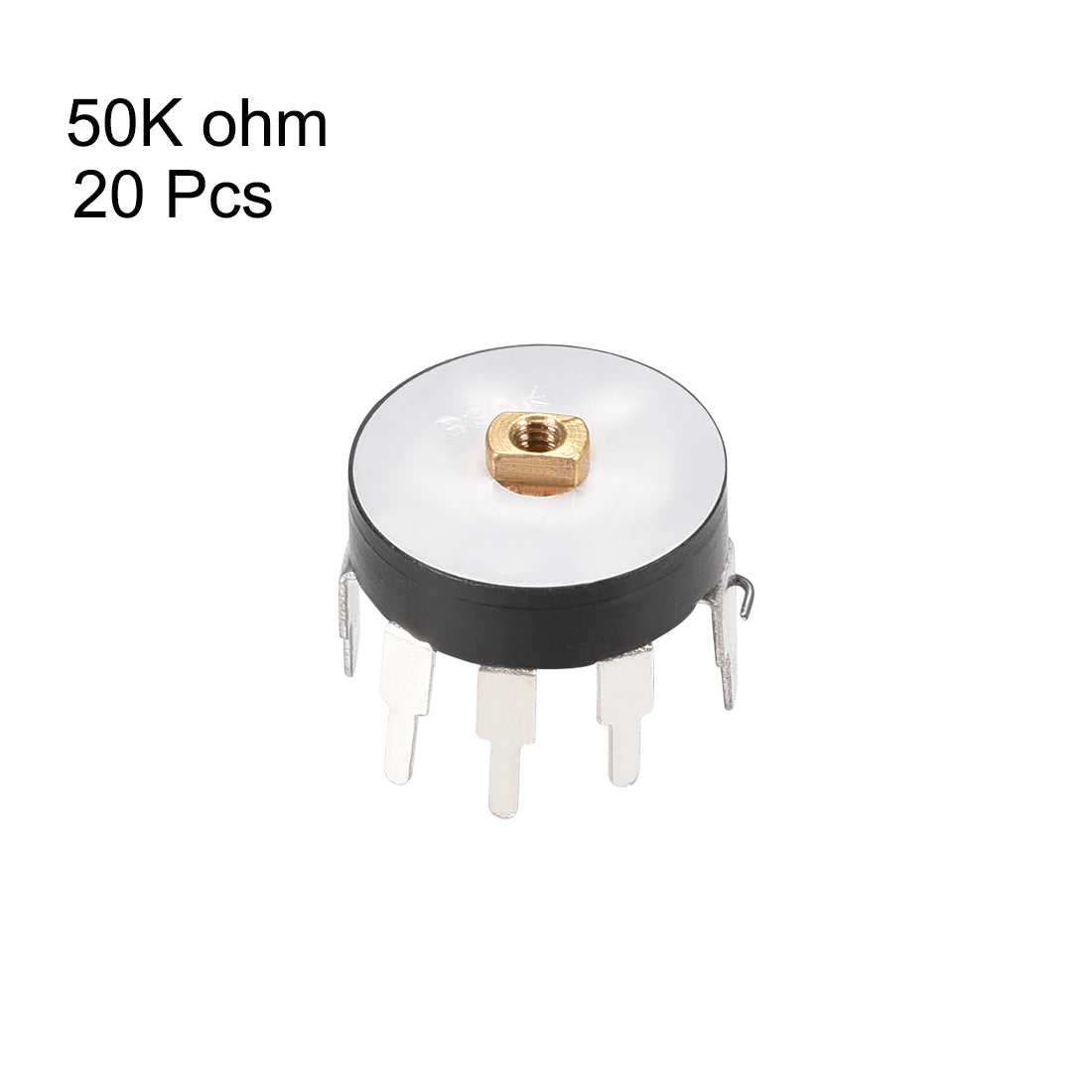 uxcell Uxcell 20 Stück Rad für Duplex Potentiometer mit Schalter 50k Ohm Varistor Single Kreis