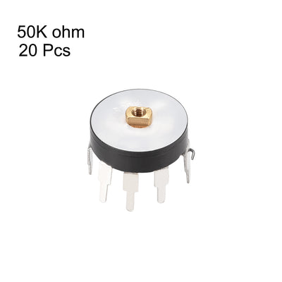 Harfington Uxcell 20 Stück Rad für Duplex Potentiometer mit Schalter 50k Ohm Varistor Single Kreis