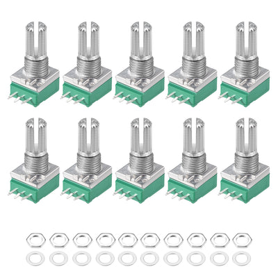 uxcell Uxcell Potentiometer  B5K Ohm Variable Resistors Single Turn Rotary Carbon Film Taper RV097NS  10pcs