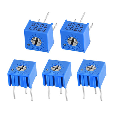 uxcell Uxcell 5stk. 3362 Trimmer Potentiometer Oben Einstellung Variable Widerstand 50K Ohm