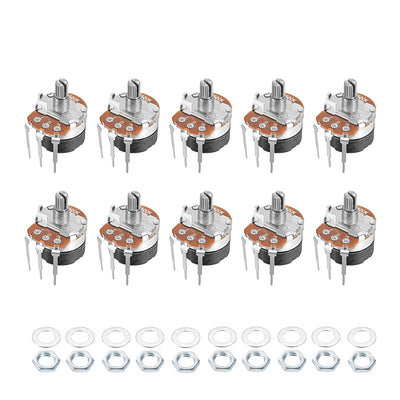 uxcell Uxcell 10stk. WH138 Variable Widerstand Einkreis Kohlenfilm Potentiometer B500K Ohm