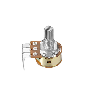 Harfington Uxcell WH148 Potentiometer with Switch 100K Ohm Variable Resistors Single Turn Rotary Carbon Film Taper 5pcs