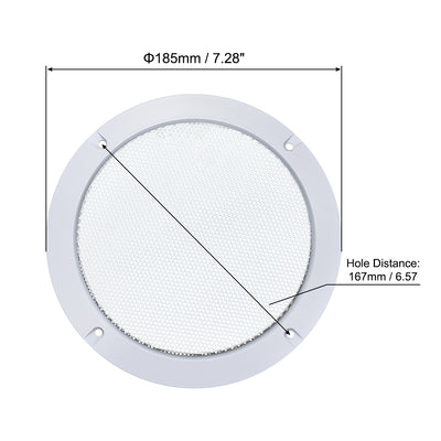 Harfington Uxcell 6.5" Montagebohrung Diagonalabstand Lautsprechergrill Masche Dekorativ Kreis Tieftöner Schutz Abdeckung Audio Zubehör Weiß