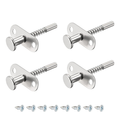 uxcell Uxcell Plunger Latches Spring-loaded Stainless Steel 6mm Dia Head 6mm Dia Spring 60mm Total Length , 4pcs