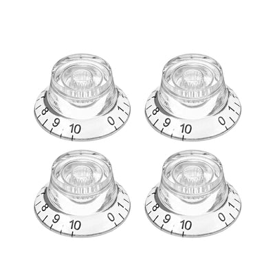 Harfington Uxcell 4pcs, 6mm Potentiometer Control Knobs For LP Electric Guitar Acrylic Volume Tone Knobs ,Clear