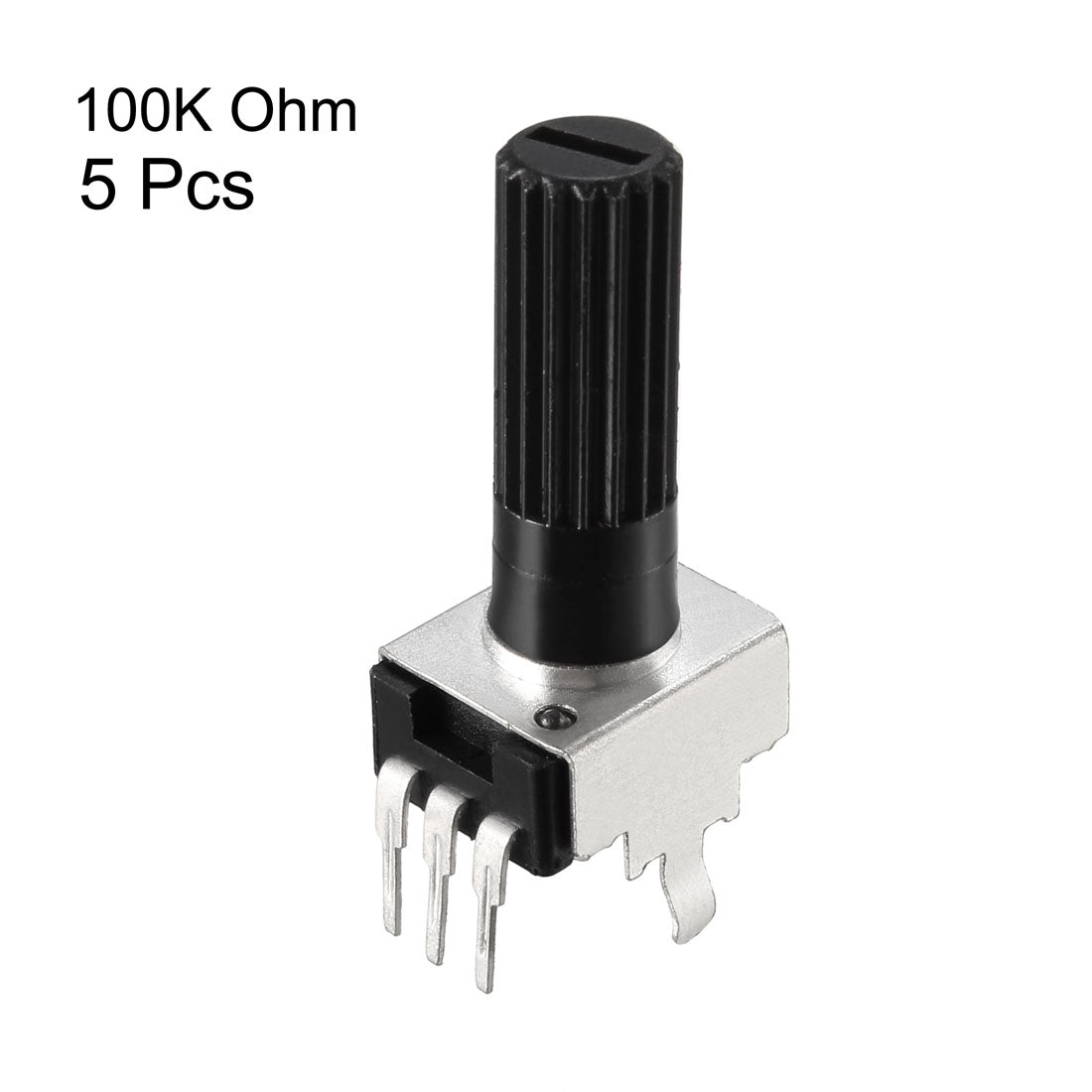 uxcell Uxcell 5Stück Potentiometer 100K Ohm Varistor Single Kreis Kohleschicht Kegel 18mm Wellenlänge