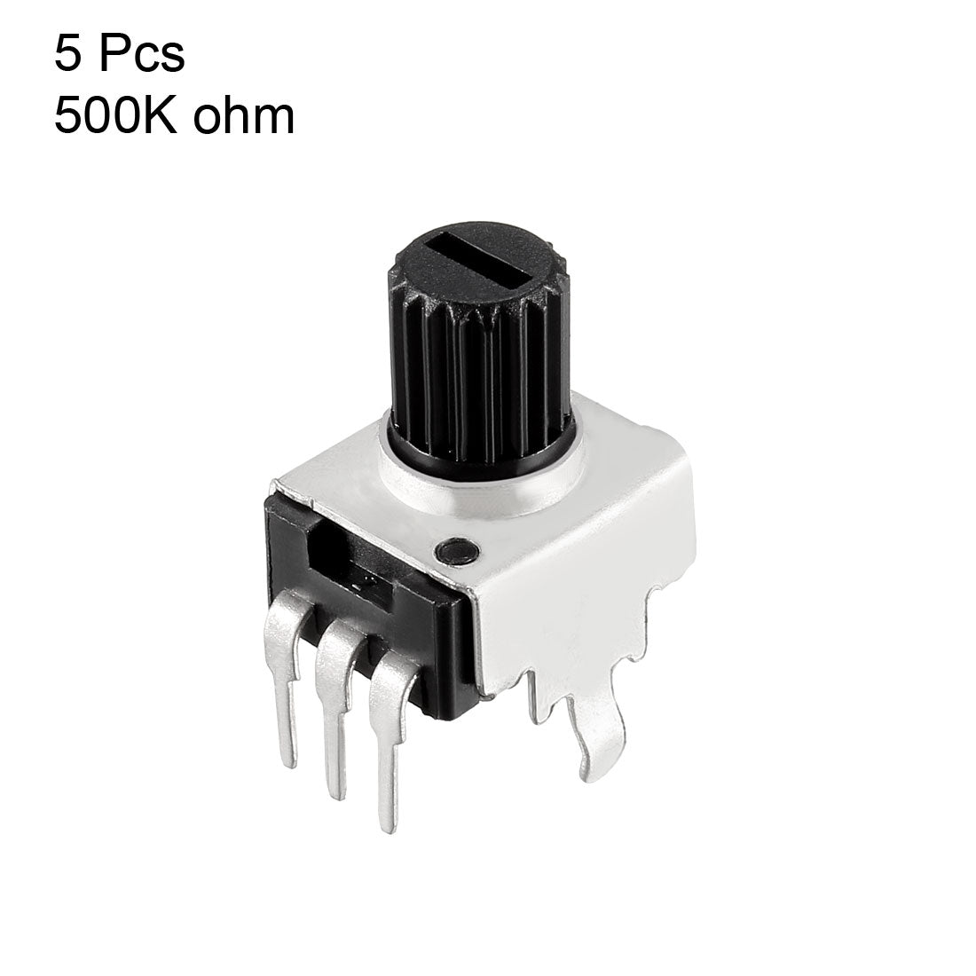 uxcell Uxcell Carbon Film Potentiometer 500K Ohm Variable Resistors Single Turn Rotary, 5pcs