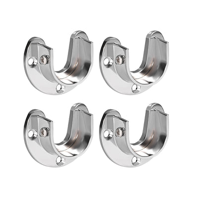 uxcell Uxcell Zinc Alloy Closet Pole Sockets, Wardrobe Bracket Holder, Shower Curtain Rod Pole End Supports Sockets Flange 4pcs, 32mm Diameter(U-Shaped)