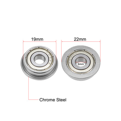 Harfington Uxcell Flange Deep Groove Ball Bearings Double Shielded Chrome Steel