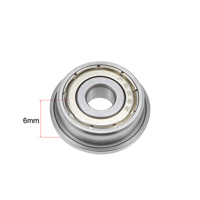 Harfington Uxcell Flange Deep Groove Ball Bearings Double Shielded Chrome Steel