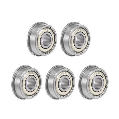 Harfington Uxcell Flange Deep Groove Ball Bearings Double Shielded Chrome Steel