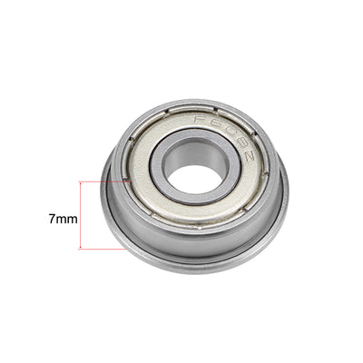 Harfington Uxcell Flange Deep Groove Ball Bearings Double Shielded Chrome Steel