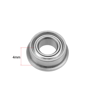 Harfington Uxcell Miniature Flange Deep Groove Ball Bearings Double Shielded Chrome Steel