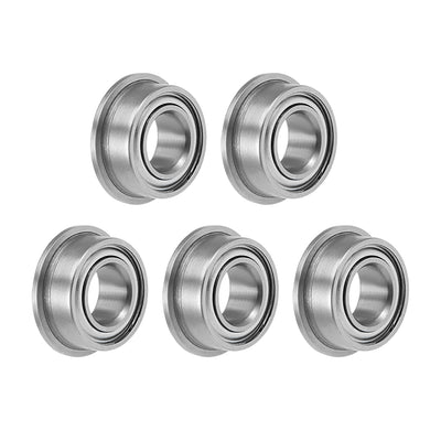 Harfington Uxcell Miniature Flange Deep Groove Ball Bearings Double Shielded Chrome Steel