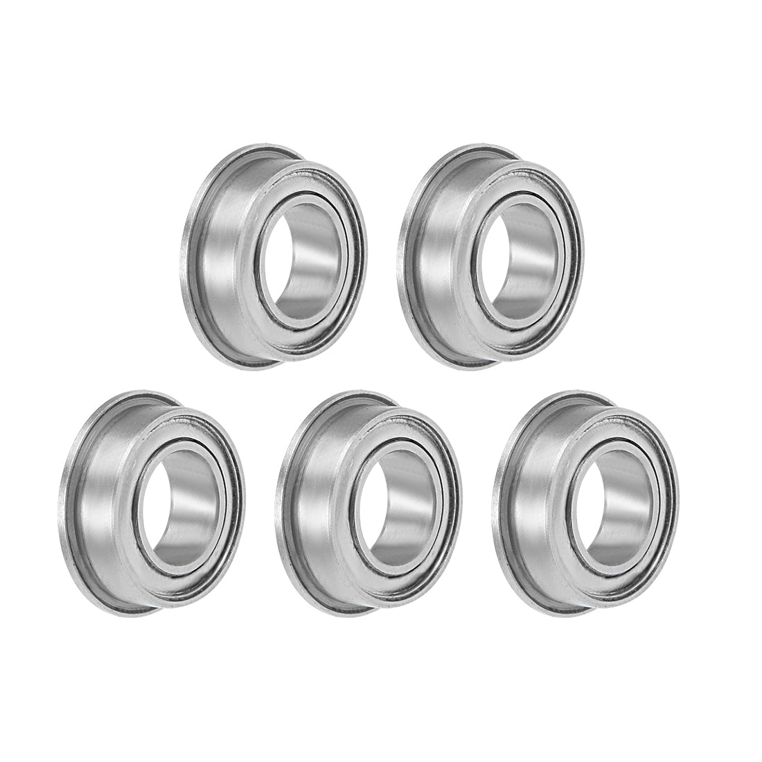 uxcell Uxcell Miniature Flange Deep Groove Ball Bearings Double Shielded Chrome Steel