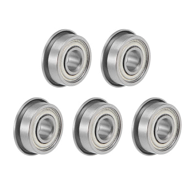 Harfington Uxcell Miniature Flange Deep Groove Ball Bearings Double Shielded Chrome Steel