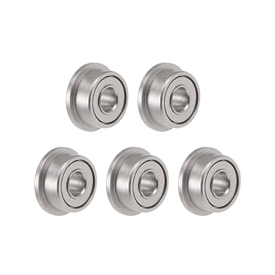 Harfington Uxcell Miniature Flange Deep Groove Ball Bearings Double Shielded Chrome Steel