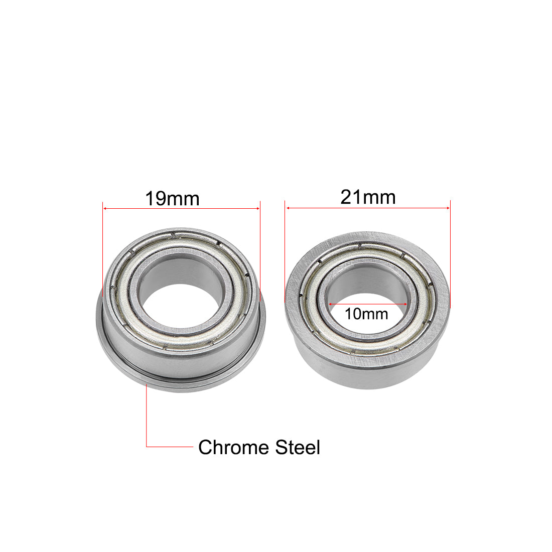 uxcell Uxcell Flange Deep Groove Ball Bearings Double Shielded Chrome Steel