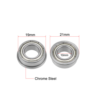 Harfington Uxcell Flange Deep Groove Ball Bearings Double Shielded Chrome Steel