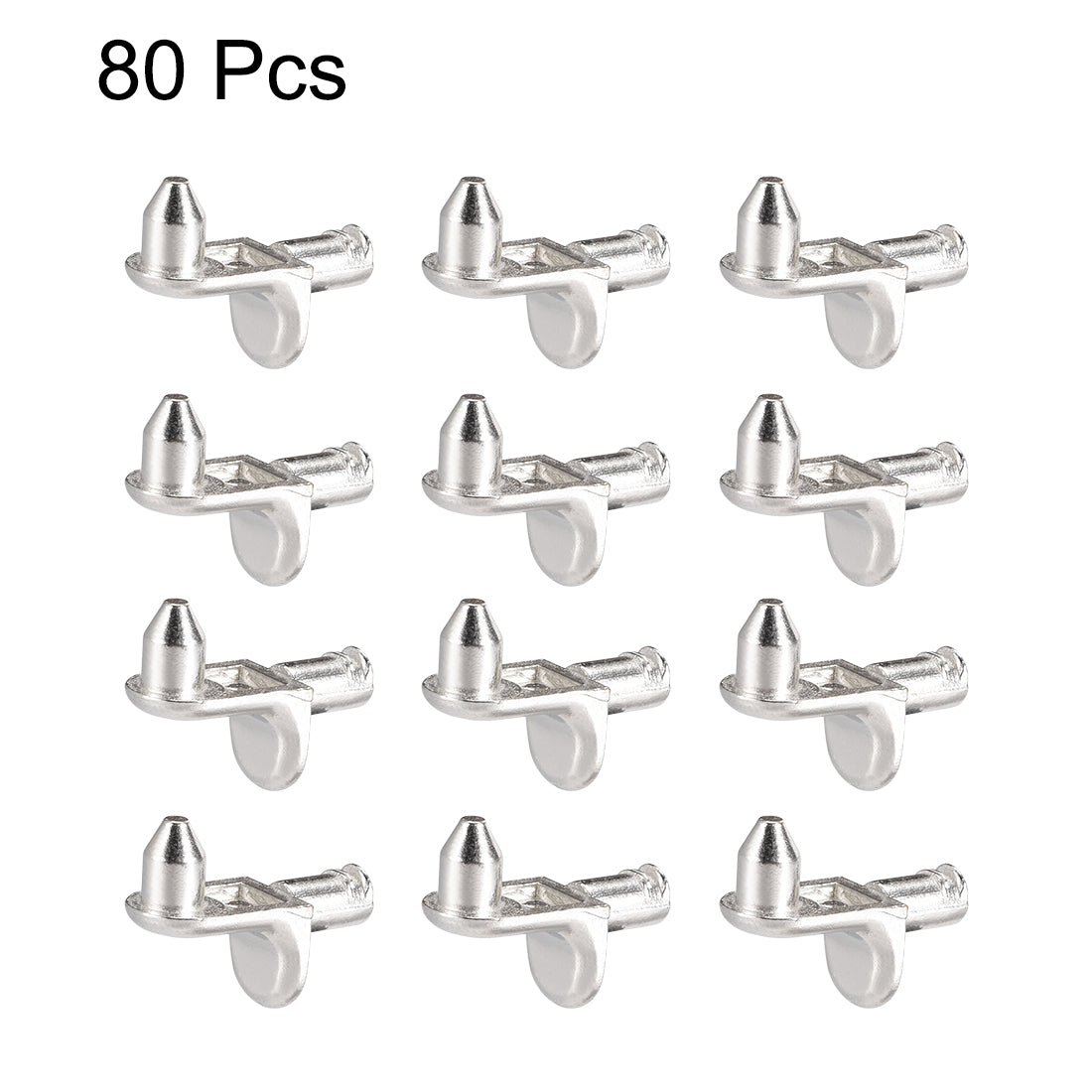 uxcell Uxcell Shelf Support Peg,5mm L-Shaped Support, Furniture Cabinet Shelf,Bracket Pegs with Pin,for Kitchen Furniture Book Shelves Supplies,Silver Tone 80pcs