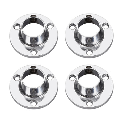 Harfington Uxcell Closet Wardrobe Rod Flange,16mm/0.63inch Dia, Socket Bracket Support Holder for Pipe 4Pcs