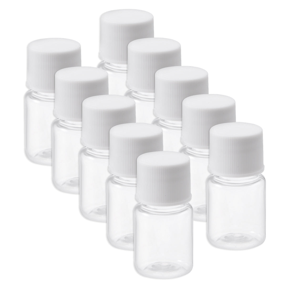 uxcell Uxcell 10Stk.Labor Chemisch Kunststoff Reagenzflasche 5ml Vorratsbehälter Transparent