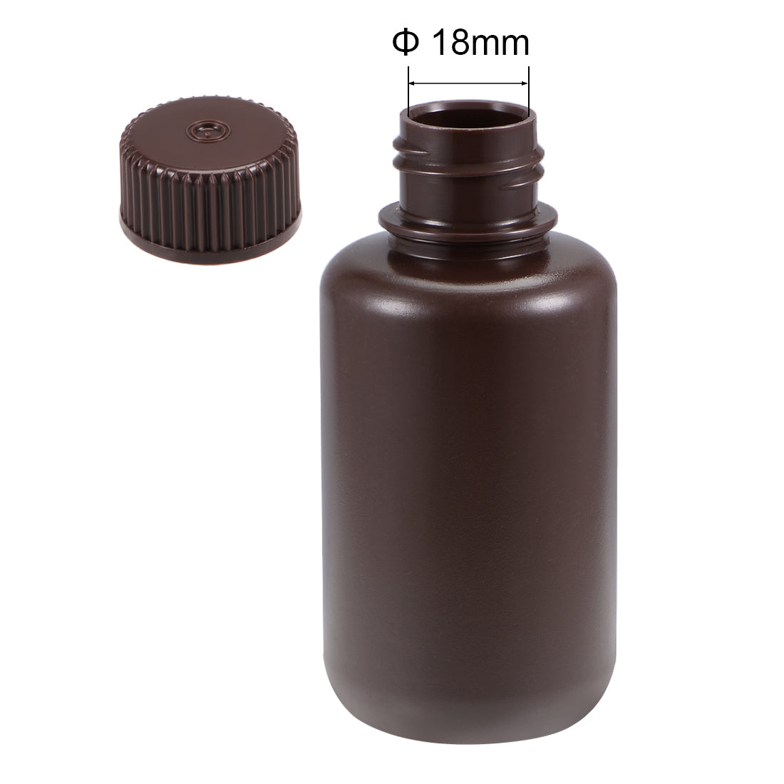 uxcell Uxcell Plastic Lab Chemical Reagent Bottle 100ml/3.4oz Small Mouth Sample Sealing Liquid Storage Container Brown 5pcs