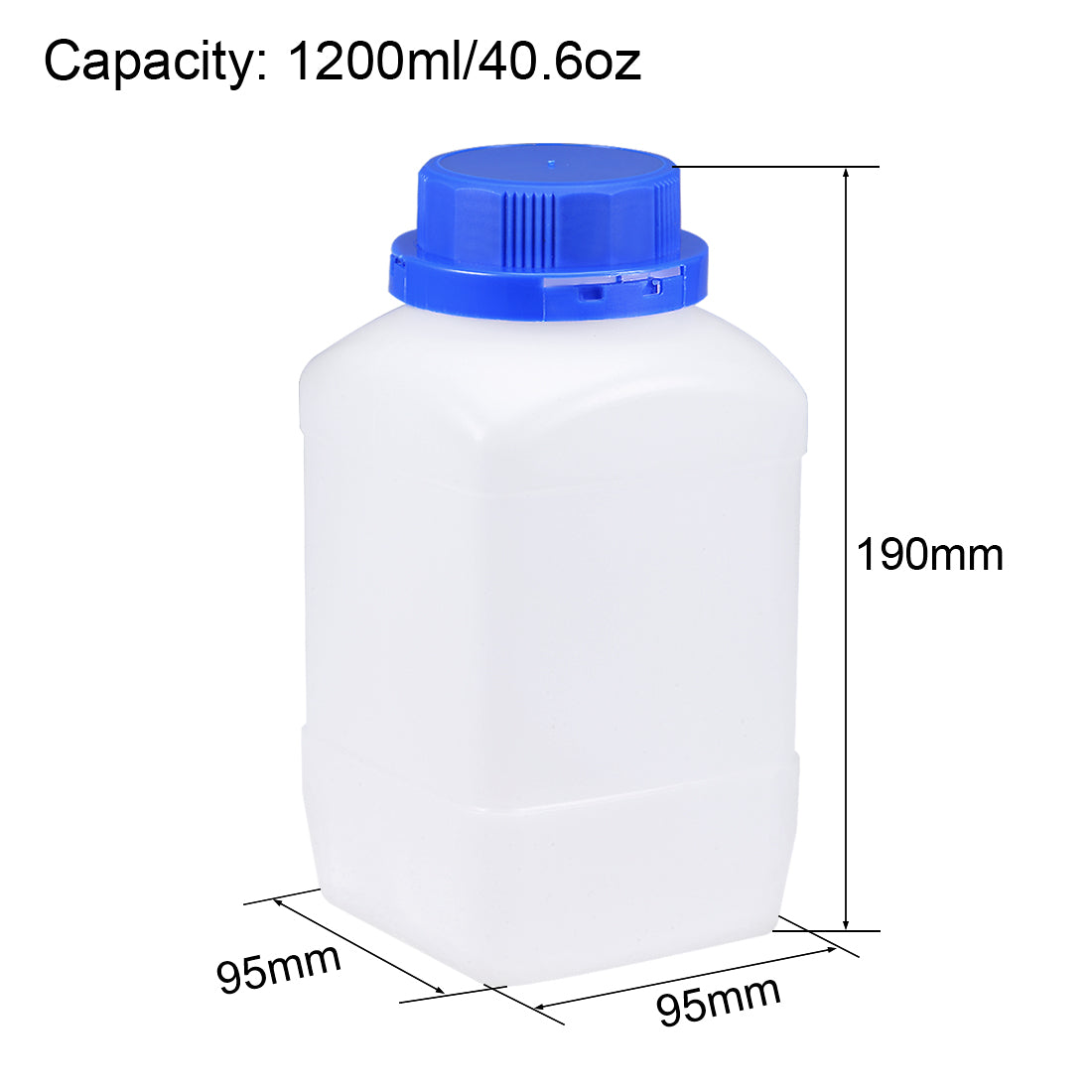 uxcell Uxcell Plastic Lab Chemical Reagent Bottle 1200ml/40.6oz Wide Mouth Sample Sealing Liquid Storage Container Translucent