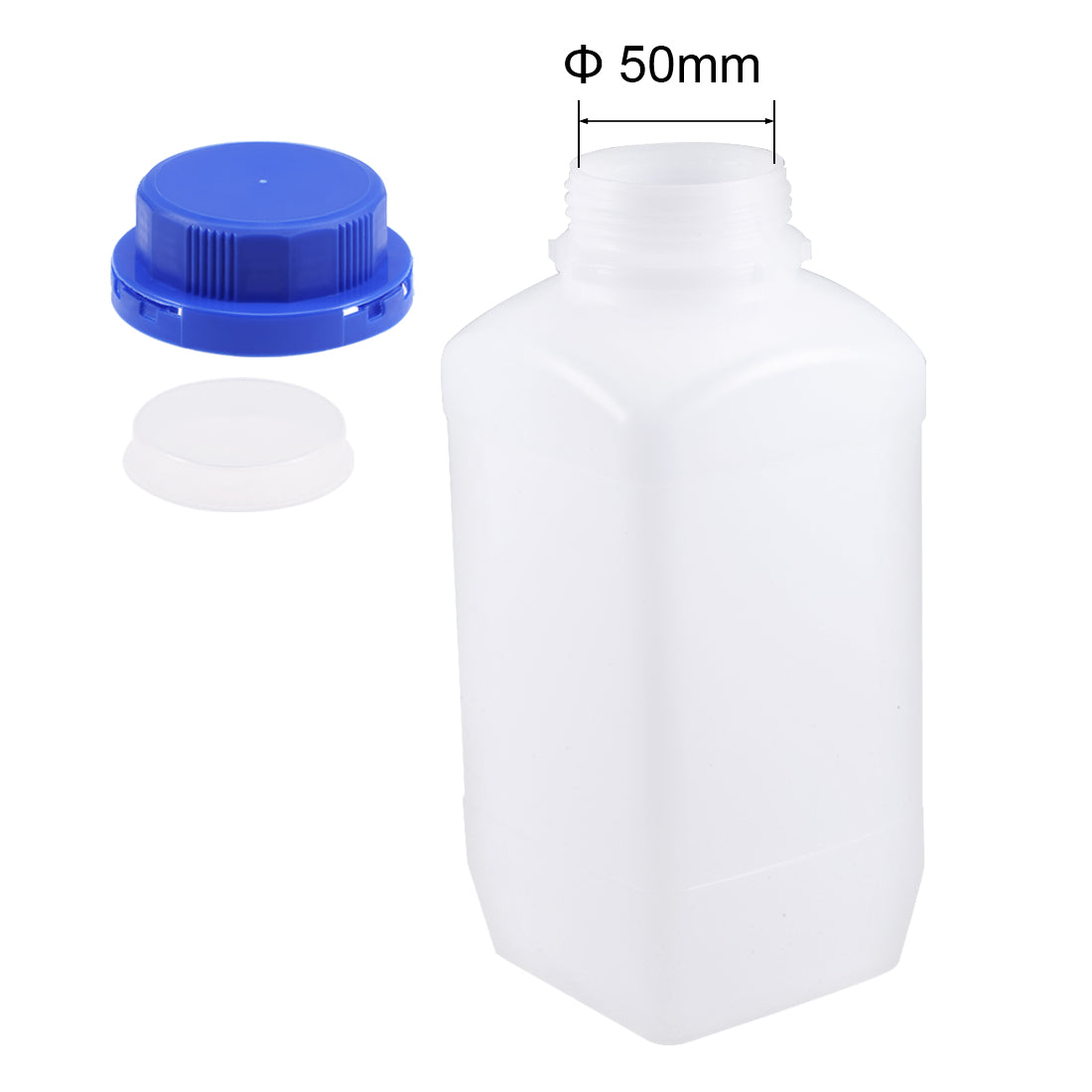 uxcell Uxcell Plastic Lab Chemical Reagent Bottle 1200ml/40.6oz Wide Mouth Sample Sealing Liquid Storage Container Translucent 2pcs