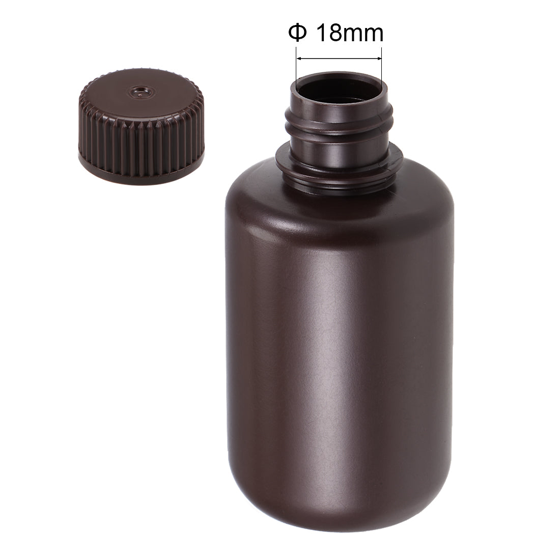 uxcell Uxcell Plastic Lab Chemical Reagent Bottle 125ml/4.2oz Small Mouth Sample Sealing Liquid Storage Container Brown 8pcs