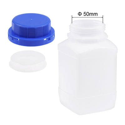 Harfington Uxcell Plastic Lab Chemical Reagent Bottle 500ml/16.9oz Wide Mouth Sample Sealing Liquid Storage Container Translucent 2pcs