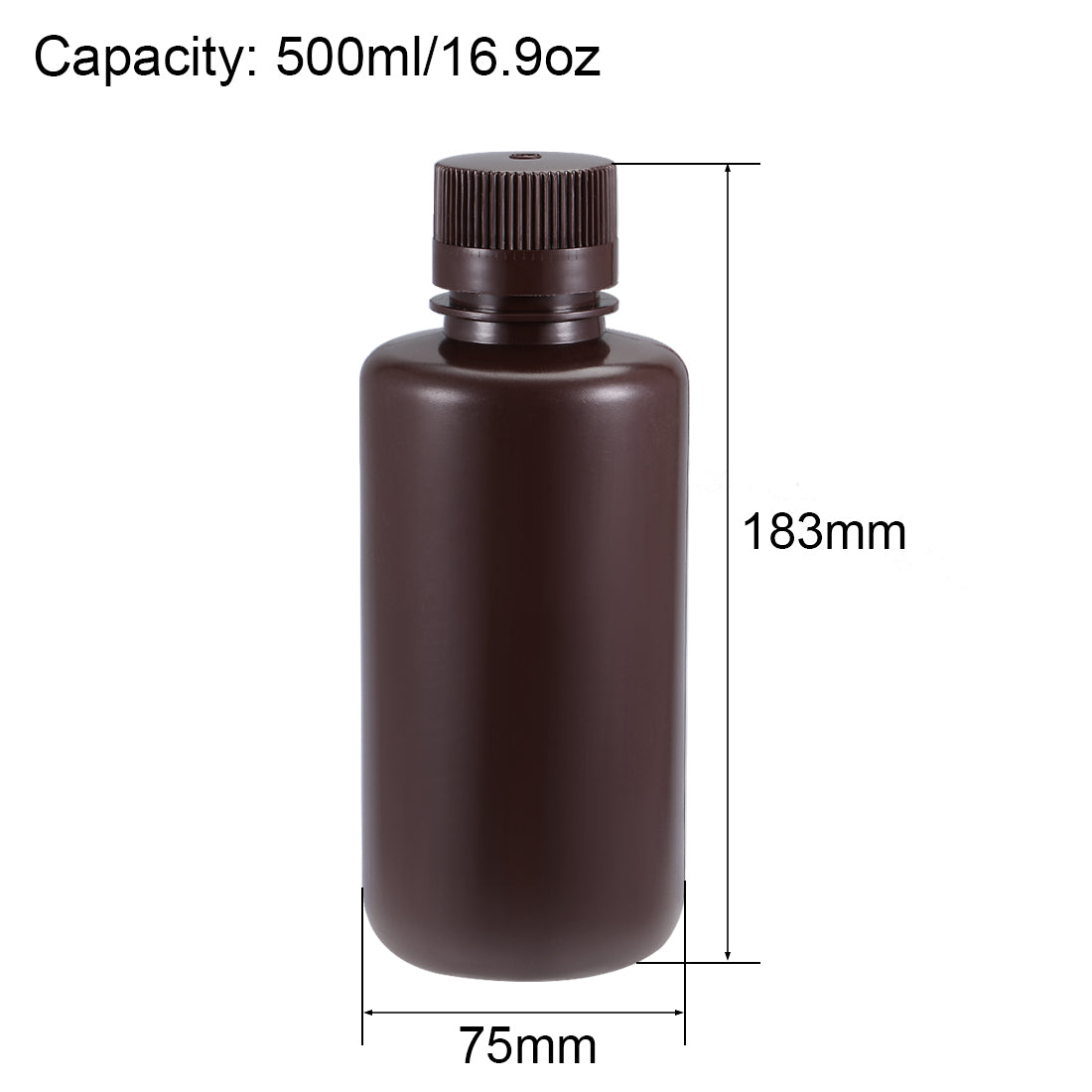 2pcs 500ml PP Plastic Wide Mouth Cylinder Liquid Storage Bottle Container White | Harfington