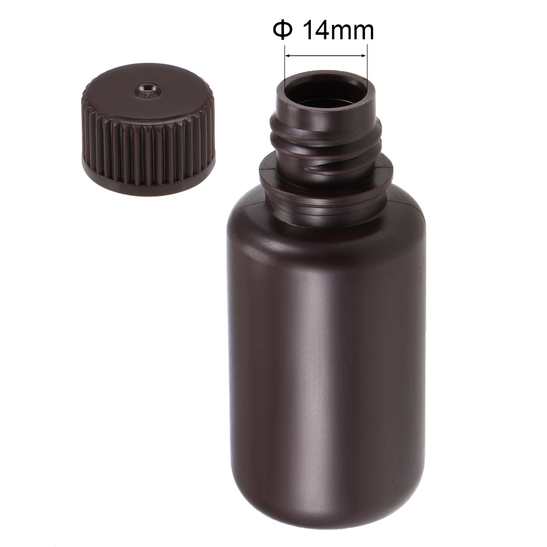 uxcell Uxcell Plastic Lab Chemical Reagent Bottle 50ml/1.7oz Small Mouth Sample Sealing Liquid Storage Container Brown 5pcs